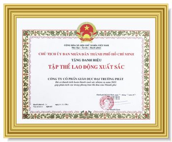 Danh hiệu Tập thể lao động xuất sắc, đã có thành tích hoàn thành xuất sắc nhiệm vụ năm 2015 góp phần tích cực trong phong trào thi đua của Thành phố Hồ Chí Minh